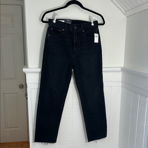 GAP Denim - GAP NWT Black Cheeky Straight Leg High Waist Denim Jeans size 26P, 26 petite